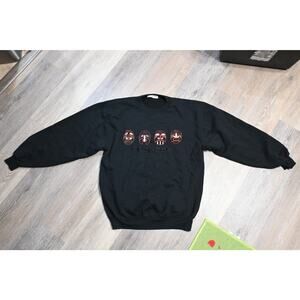 PROMODE Embroidered Crewneck Sweatshirt Black Graphic Streetwear